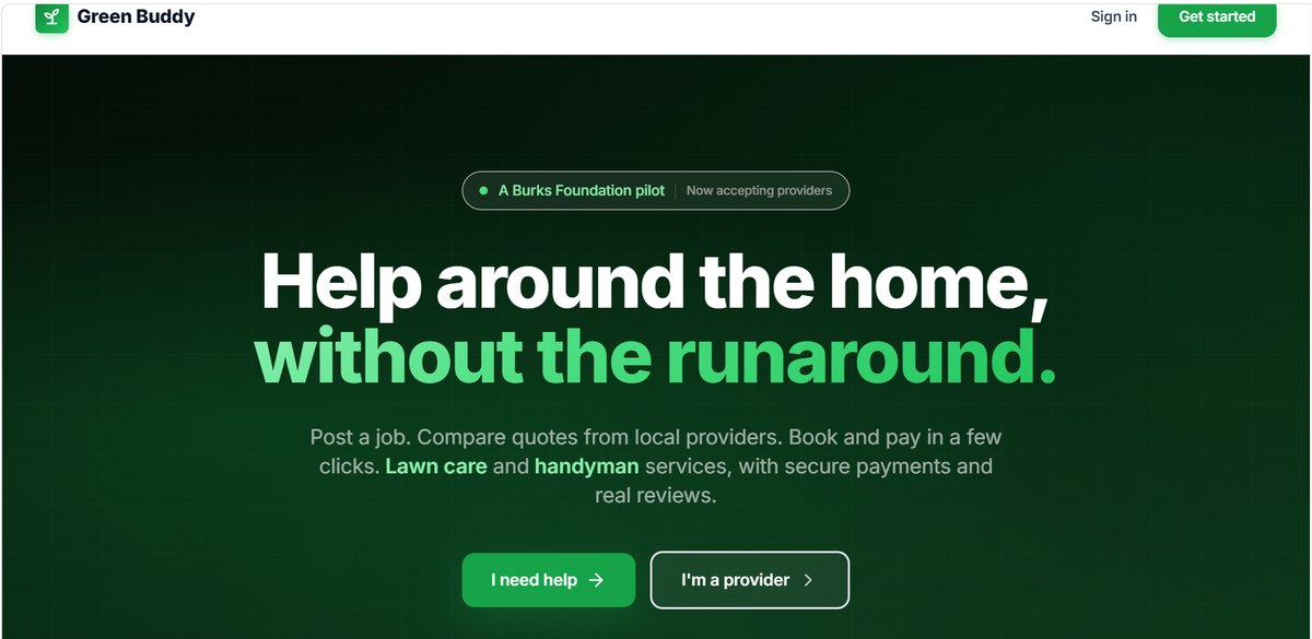 Green Buddy homepage — Help around the home, without the runaround