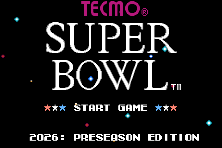 Tecmo Super Bowl 2026 title screen