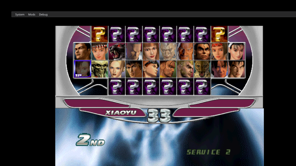 Tekken Tag Tournament character select grid with correct portrait CLUT decoding